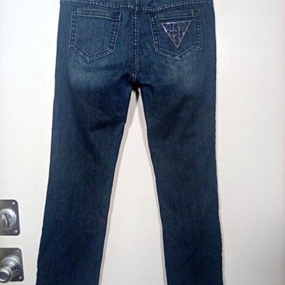 Guess Women's Distressed Straight Leg Jeans Size 29- Blue - Picture 5 of 13
